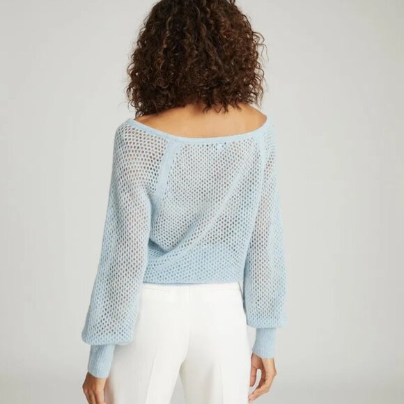 REISS Laurie Open-Knit Alpaca-Wool Blend Women's Off Shoulder Sweater Size Small - Picture 4 of 12
